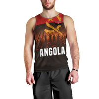 Angola Men Tank Top with Red Black Yellow Grunge Design - Wonder Print Shop
