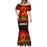 Angola Mermaid Dress with Red Black Yellow Grunge Design - Wonder Print Shop