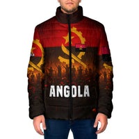 Angola Padded Jacket with Red Black Yellow Grunge Design - Wonder Print Shop