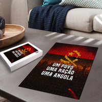Angola Puzzle with Red Black Yellow Grunge Design - Wonder Print Shop