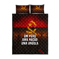 Angola Quilt Bed Set with Red Black Yellow Grunge Design - Wonder Print Shop