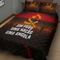 Angola Quilt Bed Set with Red Black Yellow Grunge Design - Wonder Print Shop