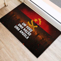 Angola Rubber Doormat with Red Black Yellow Grunge Design - Wonder Print Shop