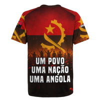 Angola Rugby Jersey with Red Black Yellow Grunge Design - Wonder Print Shop