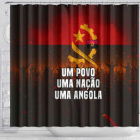 Angola Shower Curtain with Red Black Yellow Grunge Design - Wonder Print Shop