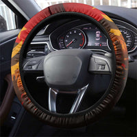 Angola Steering Wheel Cover with Red Black Yellow Grunge Design - Wonder Print Shop