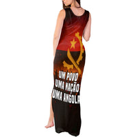 Angola Tank Maxi Dress with Red Black Yellow Grunge Design - Wonder Print Shop