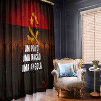 Angola Window Curtain with Red Black Yellow Grunge Design - Wonder Print Shop
