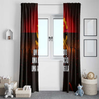 Angola Window Curtain with Red Black Yellow Grunge Design - Wonder Print Shop