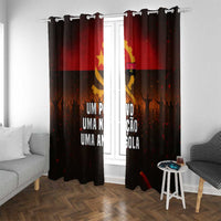Angola Window Curtain with Red Black Yellow Grunge Design - Wonder Print Shop
