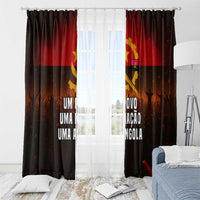 Angola Window Curtain with Red Black Yellow Grunge Design - Wonder Print Shop