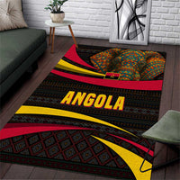 Angola Area Rug with Red Black Yellow Tribal Design and Elephant - Wonder Print Shop