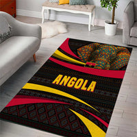 Angola Area Rug with Red Black Yellow Tribal Design and Elephant - Wonder Print Shop