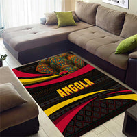 Angola Area Rug with Red Black Yellow Tribal Design and Elephant - Wonder Print Shop