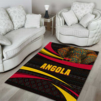 Angola Area Rug with Red Black Yellow Tribal Design and Elephant - Wonder Print Shop