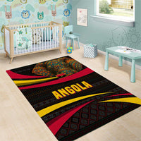 Angola Area Rug with Red Black Yellow Tribal Design and Elephant - Wonder Print Shop