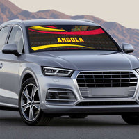 Angola Auto Sun Shade with Red Black Yellow Tribal Design and Elephant - Wonder Print Shop