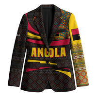 Angola Blazer with Red Black Yellow Tribal Design and Elephant - Wonder Print Shop