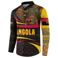 Angola Button Sweatshirt with Red Black Yellow Tribal Design and Elephant - Wonder Print Shop