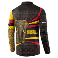 Angola Button Sweatshirt with Red Black Yellow Tribal Design and Elephant - Wonder Print Shop