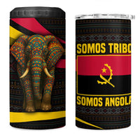 Angola 4 in 1 Can Cooler Tumbler with Red Black Yellow Tribal Design and Elephant - Wonder Print Shop