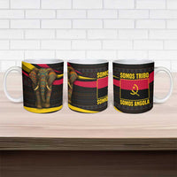 Angola Ceramic Mug with Red Black Yellow Tribal Design and Elephant - Wonder Print Shop