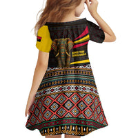 Angola Family Matching Mermaid Dress and Hawaiian Shirt with Red Black Yellow Tribal Design and Elephant - Wonder Print Shop