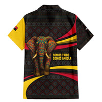 Angola Family Matching Mermaid Dress and Hawaiian Shirt with Red Black Yellow Tribal Design and Elephant - Wonder Print Shop