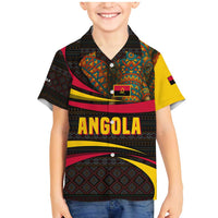 Angola Family Matching Mermaid Dress and Hawaiian Shirt with Red Black Yellow Tribal Design and Elephant - Wonder Print Shop