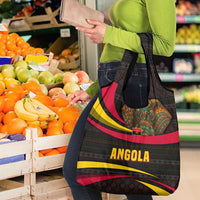 Angola Grocery Bag with Red Black Yellow Tribal Design and Elephant - Wonder Print Shop