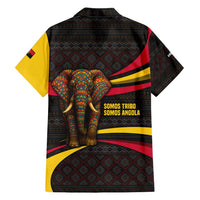 Angola Hawaiian Shirt with Red Black Yellow Tribal Design and Elephant - Wonder Print Shop