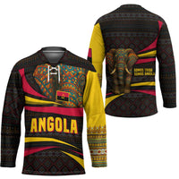 Angola Hockey Jersey with Red Black Yellow Tribal Design and Elephant - Wonder Print Shop