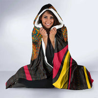 Angola Hooded Blanket with Red Black Yellow Tribal Design and Elephant - Wonder Print Shop