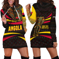 Angola Hoodie Dress with Red Black Yellow Tribal Design and Elephant - Wonder Print Shop