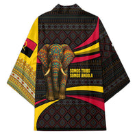 Angola Kimono with Red Black Yellow Tribal Design and Elephant - Wonder Print Shop