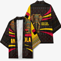 Angola Kimono with Red Black Yellow Tribal Design and Elephant - Wonder Print Shop