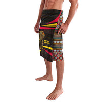 Angola Lavalava with Red Black Yellow Tribal Design and Elephant - Wonder Print Shop
