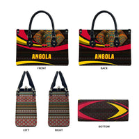 Angola Leather Bag with Red Black Yellow Tribal Design and Elephant - Wonder Print Shop