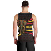 Angola Men Tank Top with Red Black Yellow Tribal Design and Elephant - Wonder Print Shop