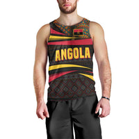 Angola Men Tank Top with Red Black Yellow Tribal Design and Elephant - Wonder Print Shop