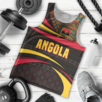 Angola Men Tank Top with Red Black Yellow Tribal Design and Elephant - Wonder Print Shop