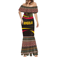 Angola Mermaid Dress with Red Black Yellow Tribal Design and Elephant - Wonder Print Shop
