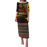Angola Puletasi with Red Black Yellow Tribal Design and Elephant - Wonder Print Shop