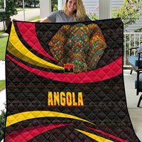 Angola Quilt with Red Black Yellow Tribal Design and Elephant - Wonder Print Shop
