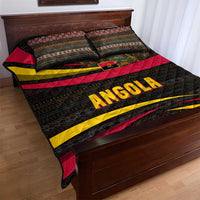 Angola Quilt Bed Set with Red Black Yellow Tribal Design and Elephant - Wonder Print Shop