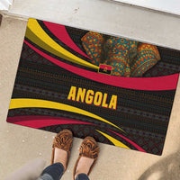 Angola Rubber Doormat with Red Black Yellow Tribal Design and Elephant - Wonder Print Shop