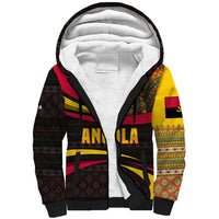Angola Sherpa Hoodie with Red Black Yellow Tribal Design and Elephant - Wonder Print Shop