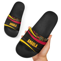 Angola Slide Sandals with Red Black Yellow Tribal Design and Elephant - Wonder Print Shop