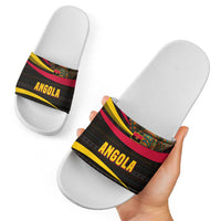 Angola Slide Sandals with Red Black Yellow Tribal Design and Elephant - Wonder Print Shop
