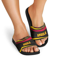 Angola Slide Sandals with Red Black Yellow Tribal Design and Elephant - Wonder Print Shop